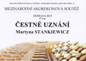 Sukces akordeonistów na Międzynarodowym Konkursie Akordeonowym w czeskiej Ostrawie!!!